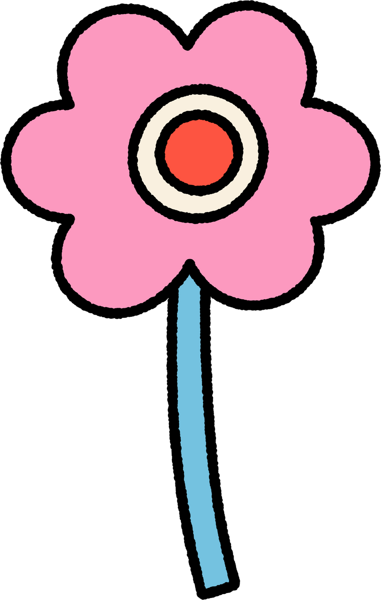 pop retro groovy flower