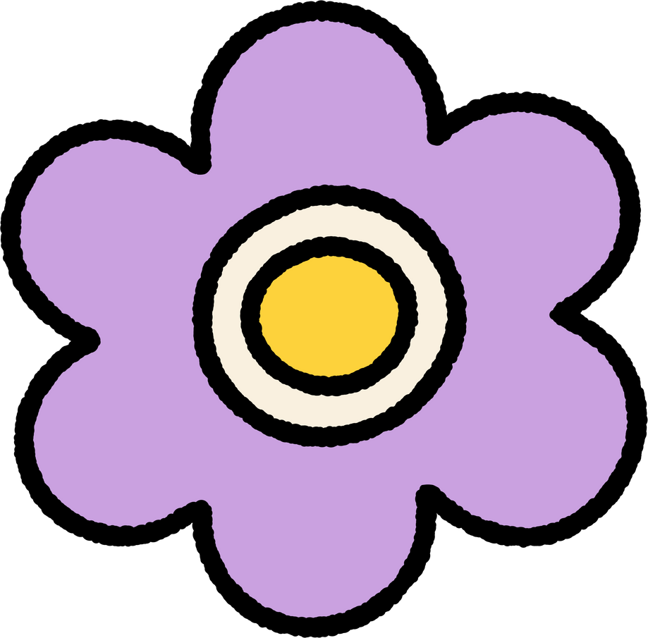 pop retro groovy flower